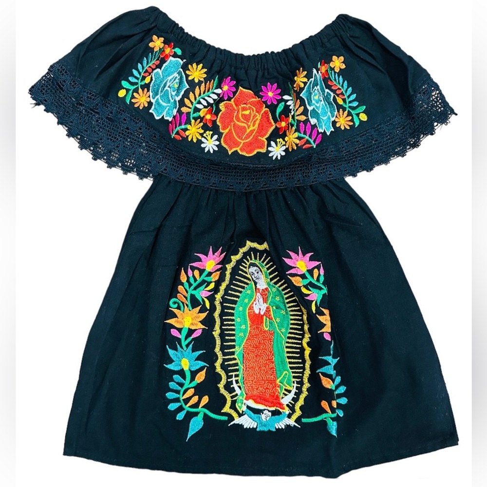 Virgencita Girls Dress Black